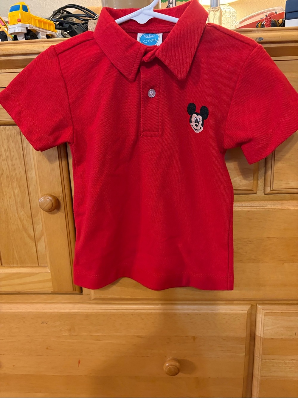 Krewe Boys' Adorable Red Polo Shirt with Disneys Mickey Mouse Embroidery Size 2T